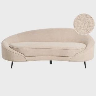 Beliani - SAVAR - Driezitsbank - Lichtbeige - Bouclé