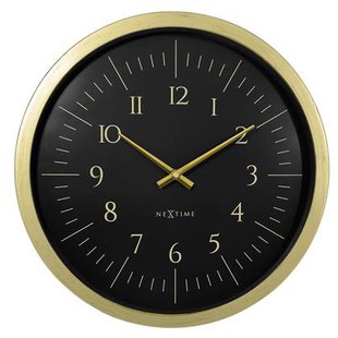 NeXtime - Wandklok 40 cm-Goud|Zwart-Plastic-NeXtime &apos;Galaxy&apos;