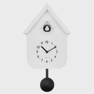 NeXtime - Wandklok 21,5x41,5x8,5 cm - Pendule - Wit - Plastic -