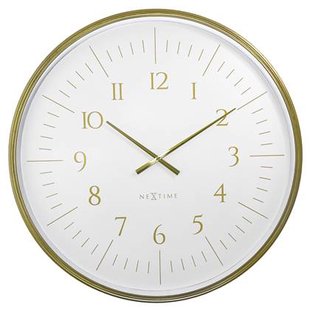 NeXtime - Wandklok 77 cm-Goud|Wit-Plastic-NeXtime &apos;Galaxy Large&apos;