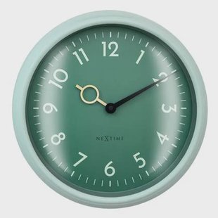 NeXtime - Wandklok 30,5cm - Stil - Zeegroen - ABS - NeXtime &apos;Golden