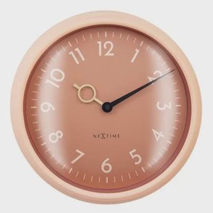 NeXtime - Wandklok 30,5cm - Stil - Perzik - ABS - NeXtime &apos;Golden Hour