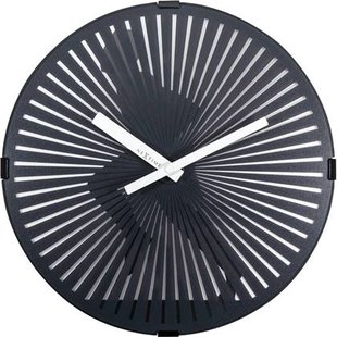 NeXtime - NeXtime - Wandklok - 30 cm - Plastic- Bewegend- Zwart -