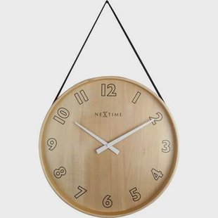 NeXtime - NeXtime - Wandklok - 40 cm - Hout - Zwart - &apos;Loop Big&apos;