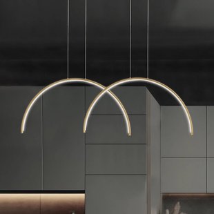 Viokef LED hanglamp Megan, lengte 95 cm, goudkleurig, 2-lamps.