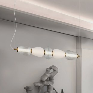 Viokef LED hanglamp Shiny, lengte 83 cm, helder/wit, glas