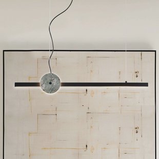 Viokef LED hanglamp Anais, zwart/groen, lengte 100 cm, kunststeen