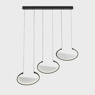 Viokef LED hanglamp Adele, lengte 117 cm, zwart, metaal, 3-lamps.