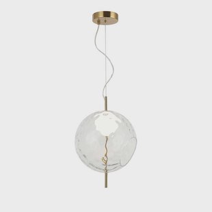 Viokef LED hanglamp Dalia, helder/goudkleurig, Ø 30 cm, glas