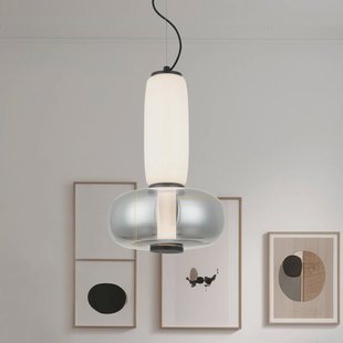 Viokef LED hanglamp Avery, rookgrijs/wit, Ø 32 cm, glas