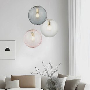 Viokef Hanglamp Diana, rookgrijs/goudkleurig, Ø 30 cm, glas