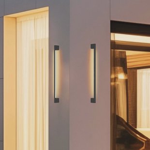 Viokef LED buiten wandlamp Tessa, donkergrijs, hoogte 90 cm, metaal