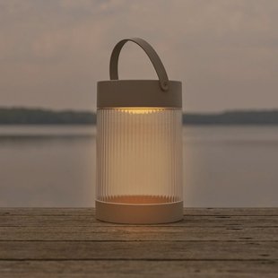 Nordlux Solar tafellamp Coupar, zandkleurig, kunststof, IP44