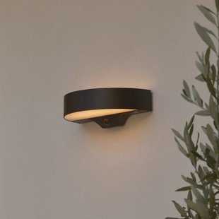 Nordlux LED-zonne-buitenwandlamp Monay Round, zwart, IP44