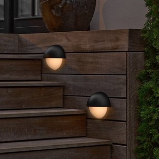 Nordlux Buitenwandlamp Scorpius Round, zwart, kunststof