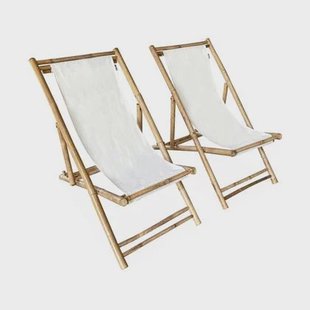 sweeek - Strandstoel, opvouwbaar katoenen canvas, 110xB60xH94cm, set