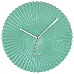 NeXtime - Wandklok 40cm - Stil - Groen - Polyresin - NeXtime &apos;Mousse&apos;