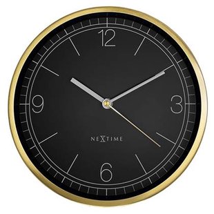 NeXtime - Wandklok 25cm - Stil - Goud|Zwart - Metaal - NeXtime