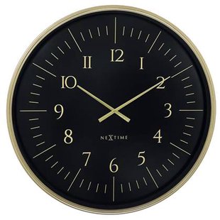 NeXtime - Wandklok 77 cm-Goud|Zwart-Plastic-NeXtime &apos;Galaxy Large&apos;