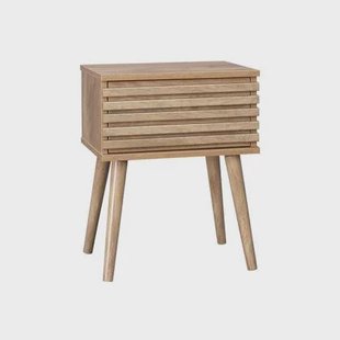 sweeek - Scandinavisch nachtkastje in gegroefd houtdecor