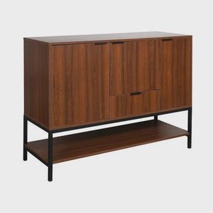 sweeek - Walnootkleurig houten 3-deurs dressoir