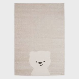 sweeek - Beige|crème kindertapijt, kleine teddybeer