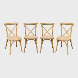 sweeek - Vintage rubberhouten bistrostoelen (set van 4)