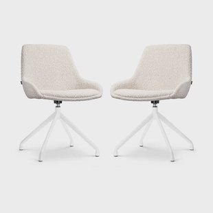 Set van 2 eetkamerstoelen Nola-Isa bouclé draaibaar | Nolon