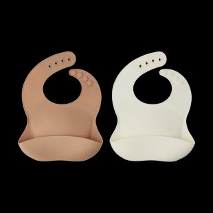 Scandi Living Silly slabbetje siliconen 2-pack Vanilla-hazel