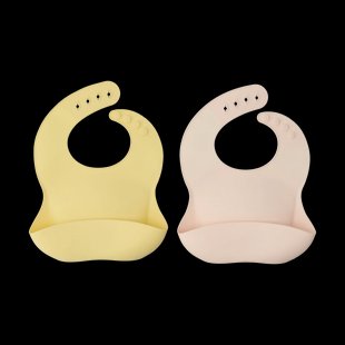 Scandi Living Silly slabbetje siliconen 2-pack Blush-lemon