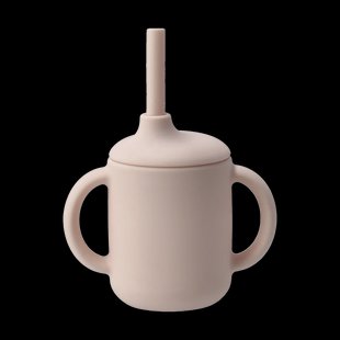 Scandi Living Idun beker met rietje siliconen 120 ml Blush