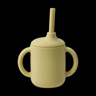 Scandi Living Idun beker met rietje siliconen 120 ml Lemon