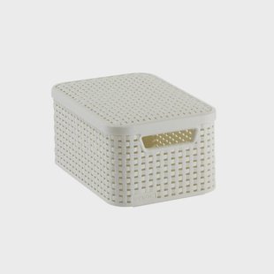 Curver opbergmand met deksel klein - wit - 13x29x19 cm