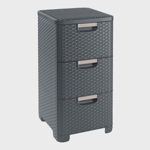 Curver ladeblok met 3 lades - grijs - 60x27.8x32.8 cm