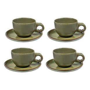Serax Surface By Sergio Herman Kop En Schotel 13cl Set Van 4 Camo Green