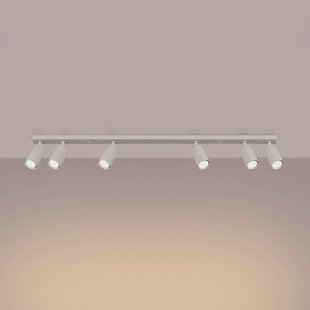 SOLLUX LIGHTING Ring plafondspot, beige, lengte 117 cm, staal, 6-lamps.