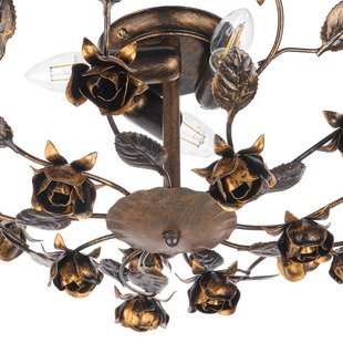 ONLI Carolina plafondlamp, bronskleurig, 3-lamps, ijzer