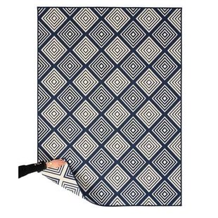 Tapeso Buitenkleed ruit - Flip Gem donkerblauw - 160x220 cm