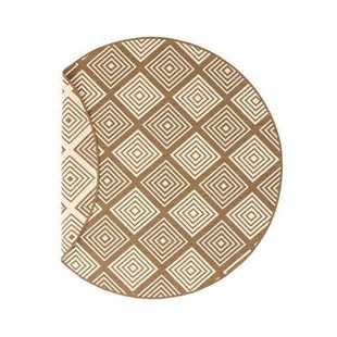 Tapeso Rond Buitenkleed ruit - Flip Gem lichtbruin - 160 cm