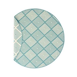 Tapeso Rond Buitenkleed ruit - Flip Gem turquoise - 160 cm