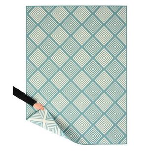 Tapeso Buitenkleed ruit - Flip Gem turquoise - 160x220 cm