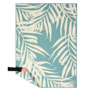 Tapeso Buitenkleed Palm - Flip Coco turquoise - 200x280 cm