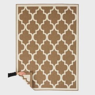 Tapeso Retro buitenkleed - Flip Lucky lichtbruin - 160x220 cm