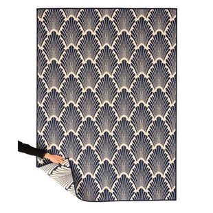 Tapeso Modern buitenkleed - Flip Scale donkerblauw - 160x220 cm