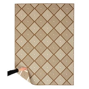 Tapeso Buitenkleed ruit - Flip Gem lichtbruin - 200x280 cm