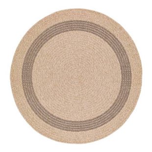 by fonQ Core Vloerkleed Ø 100 cm - Zand/Zwart