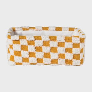 Mand checks middel - oranje/wit - 13x33x23 cm