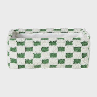 Mand checks middel - groen/wit - 13x33x23 cm