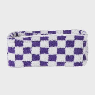 Mand checks klein - paars/wit - 11x30x20 cm