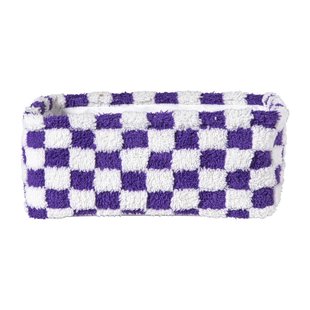 Mand checks middel - paars/wit - 13x33x23 cm